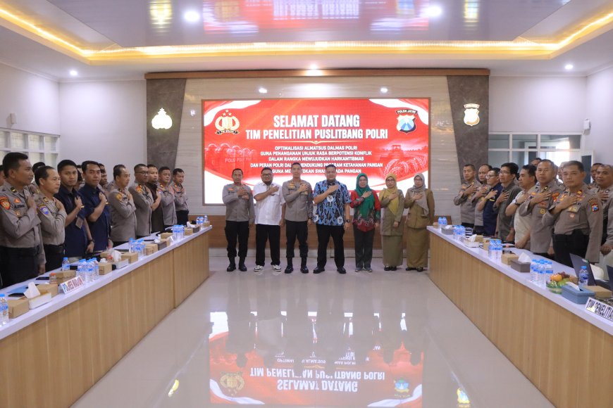 Perkuat Harkamtibmas, Tim Puslitbang Polri Evaluasi Optimalisasi Almatsus dan Program Ketahanan Pangan di Polres Madiun